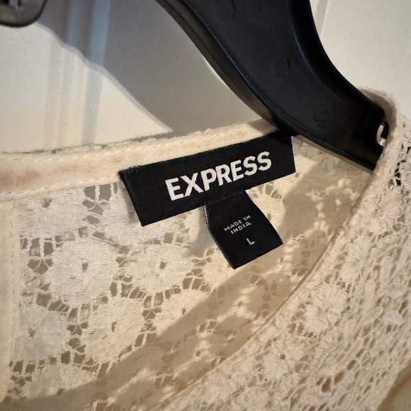 Express Cream Lace Ruffle Blouse - Picture 3 of 3